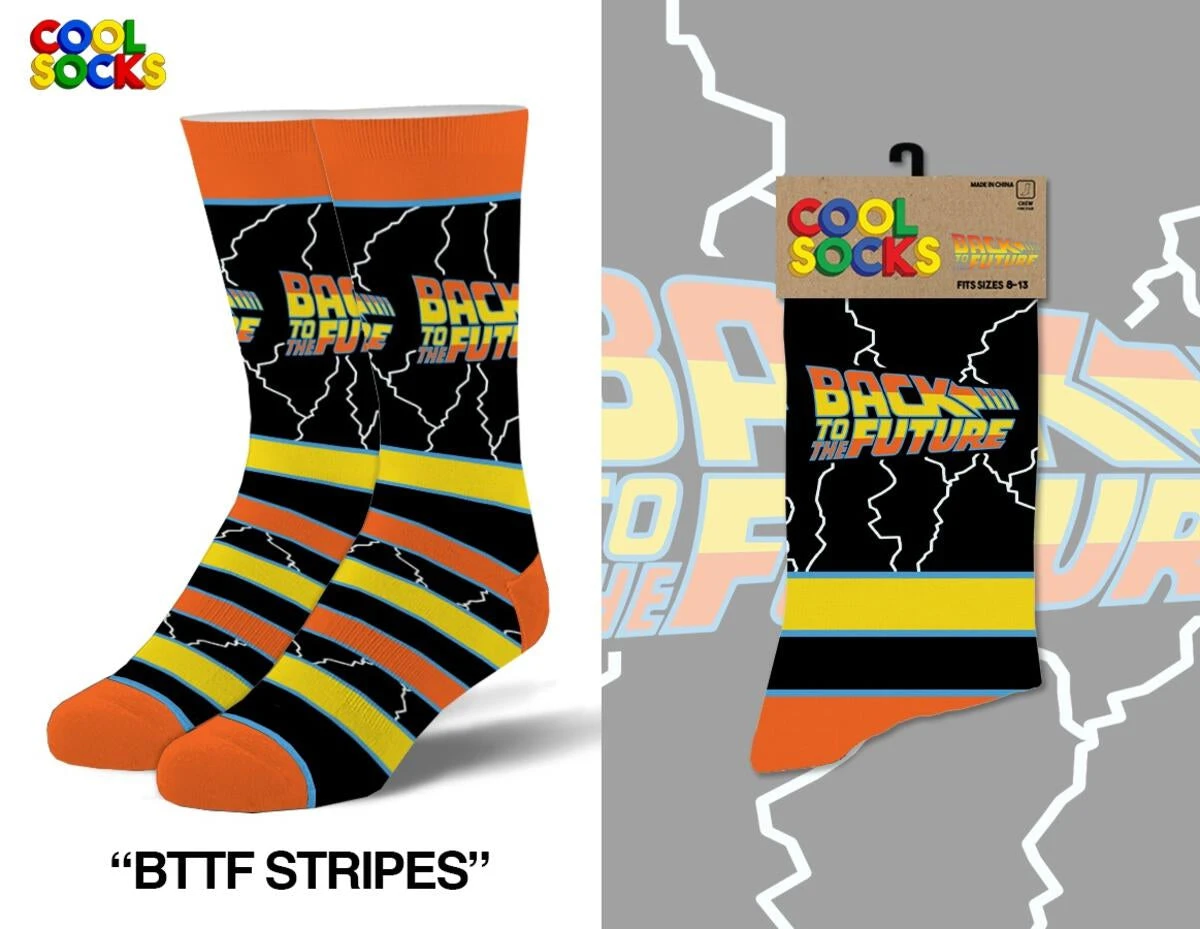 Back To The Future "Stripes" Men's Crew Folded Socks (Size 8-12) 3 Back To The Future "Stripes" Men's Crew Folded Socks (Size 8-12)