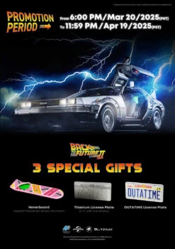 BLITZWAY Back To The Future Part II 1:6 Scale DeLorean Time Machine W/ Special Promotional Items [PRE-SOLD OUT: Expected Availability Q4 2025]