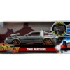 Jada Toys Back To The Future Part III (rail Version) Die-cast 1:24 Scale "Hollywood Rides" Light-up DeLorean Time Machine