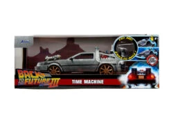 Jada Toys Back To The Future Part III (rail Version) Die-cast 1:24 Scale "Hollywood Rides" Light-up DeLorean Time Machine