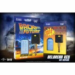 Doctor Collector Back To The Future DeLorean Key Set Replica -Media Collection Shop Delorean Key FINAL 1 logos