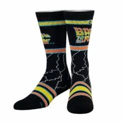 Back To The Future "Lightning" Men's Crew Straight Down Knit Socks (Size 8-12) 13 Back To The Future "Lightning" Men's Crew Straight Down Knit Socks (Size 8-12) -Media Collection Shop OSUNIBTTF low 3