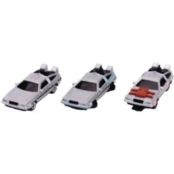 Jada Toys Back To The Future Trilogy Die-cast 1⅔-inch Nano "Hollywood Rides" DeLorean Time Machine 3-pack -Media Collection Shop STL229096