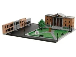 Jada Toys Back To The Future Die-cast Courthouse Diorama With DeLorean & Toyota Vehicles