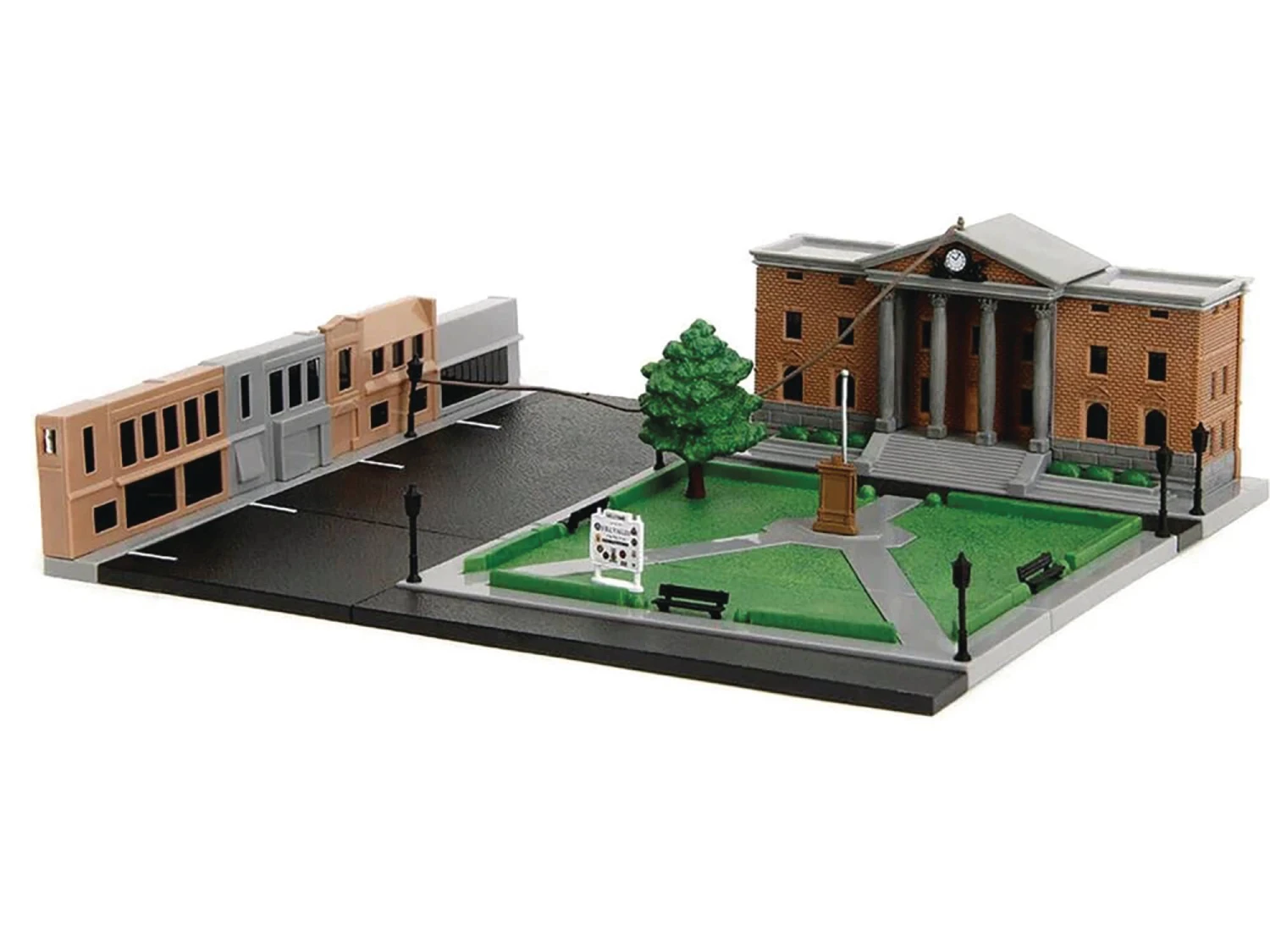 Jada Toys Back To The Future Die-cast Courthouse Diorama With DeLorean & Toyota Vehicles 3 Jada Toys Back To The Future Die-cast Courthouse Diorama With DeLorean & Toyota Vehicles