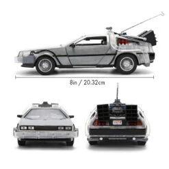Jada Toys Back To The Future Die-cast 1:24 Scale 40th Anniversary "Hollywood Rides" Light-up DeLorean Time Machine -Media Collection Shop STL382649 2