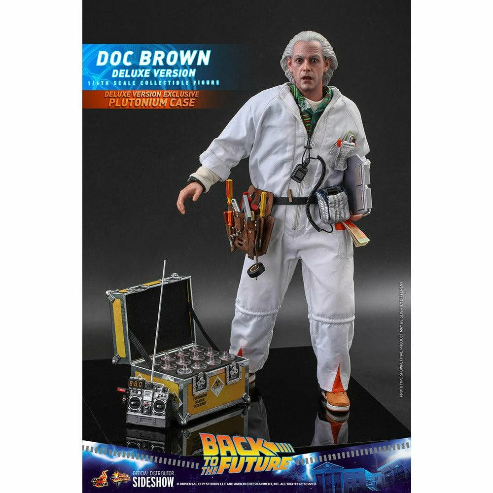 Hot Toys Back To The Future Doc Brown (Deluxe Version) 1:6 Scale Collectible Figure With Bonus Plutonium Case 3 Hot Toys Back To The Future Doc Brown (Deluxe Version) 1:6 Scale Collectible Figure With Bonus Plutonium Case